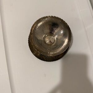 Crate&Barrel Silver Textured Bowl